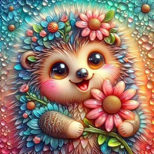 Diamond Painting - Diamond Painting Tiere, DIY Diamond Painting mit Rahmen Mosaikherstellung Basteln, 30x30cm von DUHALO