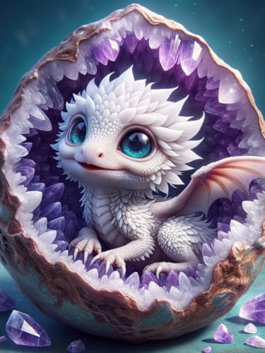 Diamond Painting Erwachsene, 5D Diamond Painting Drache, Full DIY Diamant Painting Kunst Malerei Stickerei Set Kreuzstich Home Dekor 30x40cm von DUHALO