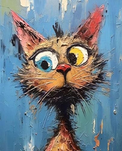 Malen Nach Zahlen Erwachsene Anfänger Gemälde inklusive Pinsel und Acrylfarben Tiere, Katze - 30 x 40 cm von DUHALO