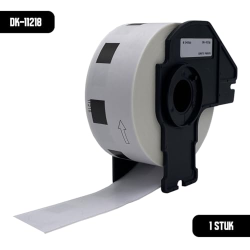 DULA – Brother-kompatibles DK-11218 vorgeschnittenes rundes Etikett – Papier – Schwarz auf Weiß – Durchmesser 24 mm – 1000 Etiketten pro Rolle – 1 Rolle von DULA
