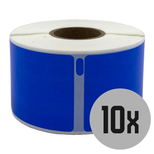 DULA Dymo Compatible Labels - Blue - 99012 - S0722400 - Adressetiketten - 10 Rollen - 36 x 89 mm - 260 Etiketten pro Rolle von DULA