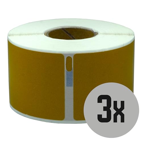 DULA Dymo Compatible Labels - Gold - 99012 - S0722400 - Adressetiketten - 3 Rollen - 36 x 89 mm - 260 Etiketten pro Rolle von DULA