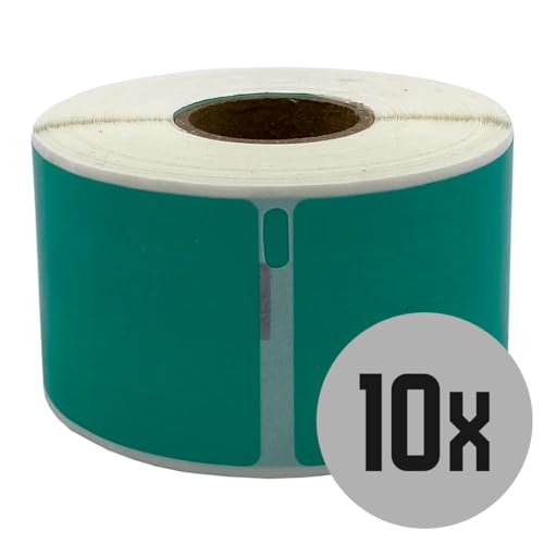 DULA Dymo Compatible Labels - Green - 99012 - S0722400 - Adressetiketten - 10 Rollen - 36 x 89 mm - 260 Etiketten pro Rolle von DULA