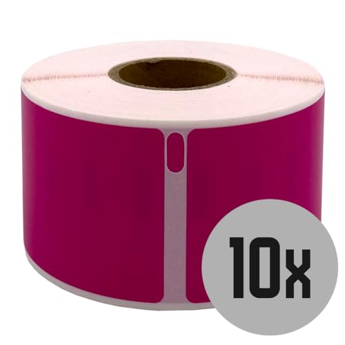 DULA Dymo Compatible Labels - Pink - 99012 - S0722400 - Adressetiketten - 10 Rollen - 36 x 89 mm - 260 Etiketten pro Rolle von DULA