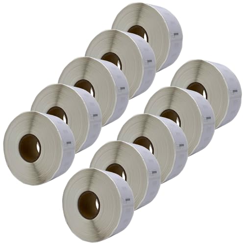 DULA Dymo-kompatible Etiketten – Ablösbar – Weiß – 11352- S0722520 – Rücksendeadressen-Etiketten – 10 Rollen – 25 x 54 mm – 500 Etiketten pro Rolle von DULA