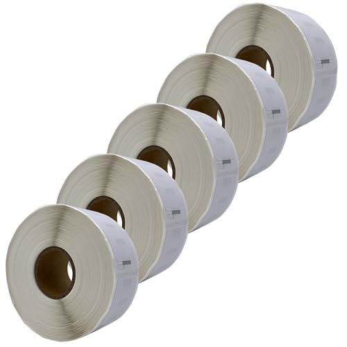 DULA Dymo-kompatible Etiketten – Ablösbar – Weiß – 11352- S0722520 – Rücksendeadressen-Etiketten – 5 Rollen – 25 x 54 mm – 500 Etiketten pro Rolle von DULA