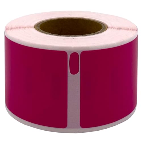 DULA Etiketten - Kompatibel mit Dymo Compatible labels - Roze - 99010 - S0722370 - Adresetiketten - 1 rol - 28 x 89 mm - 130 labels per rol von DULA