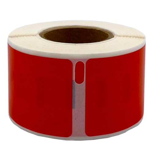 DULA Dymo-kompatible Etiketten – Rot – 99010 – S0722370 – Adressetiketten – 1 Rolle – 28 x 89 mm – 130 Etiketten pro Rolle von DULA