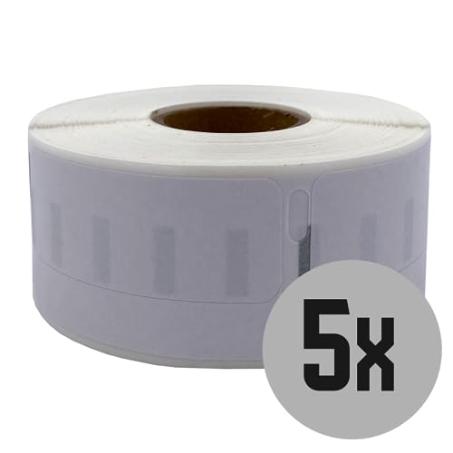 DULA Etiketten - Kompatibel mit Dymo Compatible labels - Verwijderbaar - Weiß - 11355- S0722550 - Multifunctionele etiketten - 5 rollen - 19 x 51 mm - 500 labels per rol von DULA