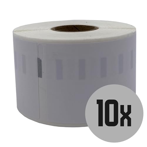 DULA Etiketten - Kompatibel mit Dymo Compatible labels - Verwijderbaar - Weiß - 11356 S0722560 - Naambadge etiketten - 10 rollen - 41 x 89 mm - 300 labels per rol von DULA