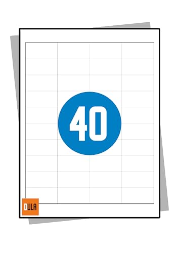 DULA Labels – Aufkleberbögen A4 – 40 Aufkleber pro Blatt – 48,5 x 25,4 mm – 100 Blatt von DULA