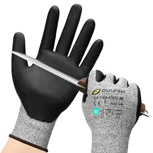DULFINE ANSI Schnittfeste Arbeitshandschuhe für Damen und Herren, A3, Touchscreen-Schaumstoff, Nitrilbeschichtung, ideal für Holzbearbeitung, Glasschneiden, Bau, Frachtumschlag, Autoreparatur (klein) DULFINE ANSI Schnittfeste Arbeitshandschuhe für Damen und Herren, A3, Touchscreen-Schaumstoff, Nitrilbeschichtung, ideal für Holzbearbeitung, Glasschneiden, Bau, Frachtumschlag, Autoreparatur (klein) von DULFINE