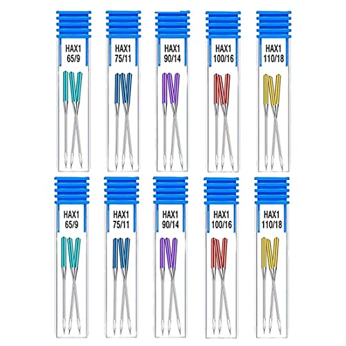 DULSPUE nähmaschinennadeln - 30 stück Nähmaschinen Nadeln - Universal Maschinennadeln Standard Größen 65/9, 75/11, 90/14, 100/16, 110/18 für Wirkwaren Jean Gewebte Stoffe von DULSPUE
