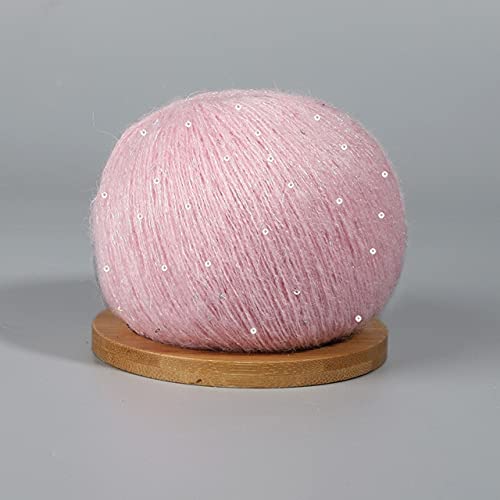 50g Mohair Dünne Stricken Pailletten Garn Häkeln Flauschige Gestrickte Mode Baby Weiche Spitze Wolle Faden Pullover Schal Perlen Garne von DUNGS