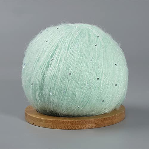 50g Mohair Dünne Stricken Pailletten Garn Häkeln Flauschige Gestrickte Mode Baby Weiche Spitze Wolle Faden Pullover Schal Perlen Garne von DUNGS