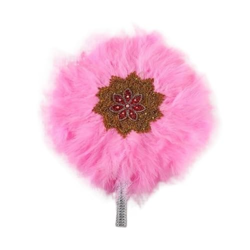 DUNSBY Feder Tanzfächer 1 stücke Afrikanische Türkei Feder Hand Fan Dance Damen Hochzeit Feder Fan for Braut Einseitig DIY Handgemachte Hand Gehalten Fans(Pink 1) von DUNSBY