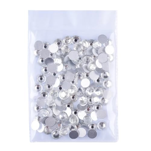 DUNSBY Hotfix Strasssteine Kristall AB Glitzer Strass Glas Nicht Hotfix Strasssteine ​​Flatback Diamant Nail Art Dekorationen(Crytal,SS50-144pcs) von DUNSBY