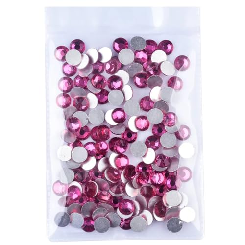 DUNSBY Hotfix Strasssteine Kristall AB Glitzer Strass Glas Nicht Hotfix Strasssteine ​​Flatback Diamant Nail Art Dekorationen(Rose,SS50-144pcs) von DUNSBY