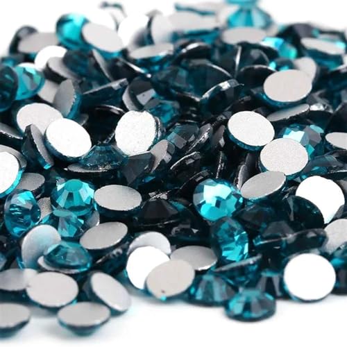 DUNSBY Hotfix Strasssteine Kristall Nicht Hotfix Strass Super Helle Glas Strass 3D Nail Art Dekoration DIY Kleid Kleidung(Blue Zircon,Ss6 1440pcs) von DUNSBY