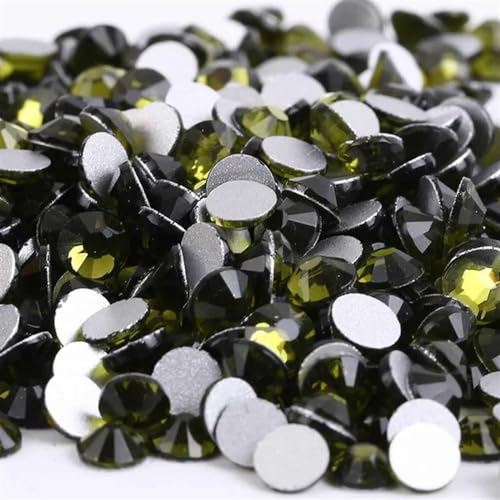 DUNSBY Hotfix Strasssteine Kristall Nicht Hotfix Strass Super Helle Glas Strass 3D Nail Art Dekoration DIY Kleid Kleidung(Olivine,Ss8 1440pcs) von DUNSBY