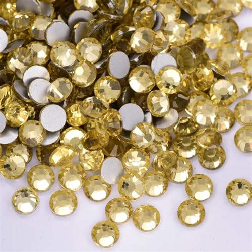 DUNSBY Hotfix Strasssteine Kristall Nicht Hotfix Strasssteine ​​Strass Nägel Diamant Kristalle for Vestidos Nail Charms Nail Art Kleid(Jonquil,SS20-1440pcs) von DUNSBY