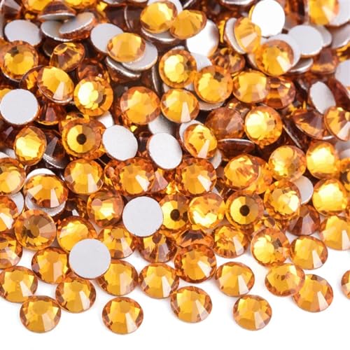 DUNSBY Hotfix Strasssteine Kristall Nicht Hotfix Strasssteine ​​Strass Nägel Diamant Kristalle for Vestidos Nail Charms Nail Art Kleid(Topaz,SS12-1440pcs) von DUNSBY