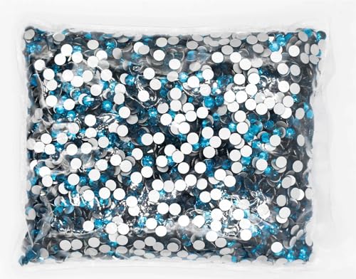 DUNSBY Hotfix Strasssteine SS3-SS20 Flatback Crystal AB Non Hotfix Strasssteine ​​AB Strass for Nail Art Dekorationen(Blue Zircon,Ss10 14400pcs) von DUNSBY