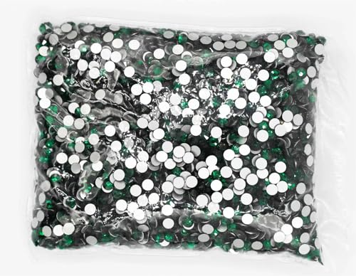 DUNSBY Hotfix Strasssteine SS3-SS20 Flatback Crystal AB Non Hotfix Strasssteine ​​AB Strass for Nail Art Dekorationen(Emerald,Ss3 14400pcs) von DUNSBY