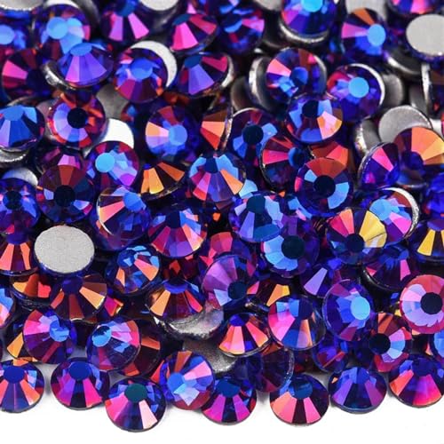 DUNSBY Hotfix Strasssteine SS3-SS34 Glitzer, Nicht Hotfix-Strasssteine, Edelsteine, Glas, Flache Rückseite, Diamant for Nagelkunst, Nagel-Charms, Kleid(Sapphire Light,SS20-14400pcs) von DUNSBY