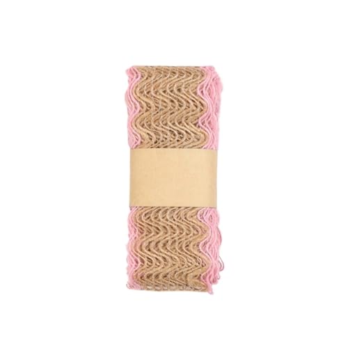 DUNSBY Juteband Breit 12 m Hanf-Webband, Hochzeitsgeschenk, Jute-Sackleinenbänder, DIY-Bastelmaterial, Festival-Zubehör, Dekoration(N(4cmx2m)) von DUNSBY