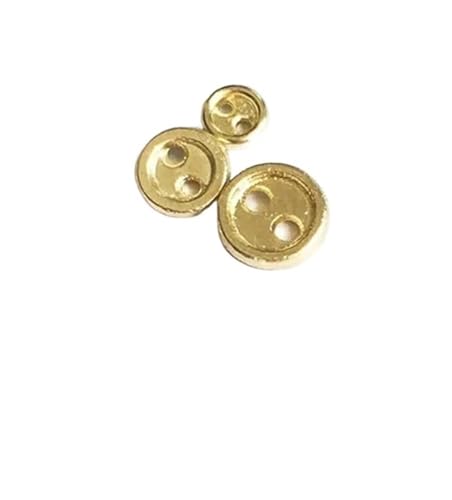 DUNSBY Knöpfe für Puppenkleidung, 3,4,5 mm, handgefertigt, Nähknöpfe für Puppenkleidung, dekoratives Zubehör für handgefertigte Ornamente (Gold, 3 mm), 50 Stück von DUNSBY