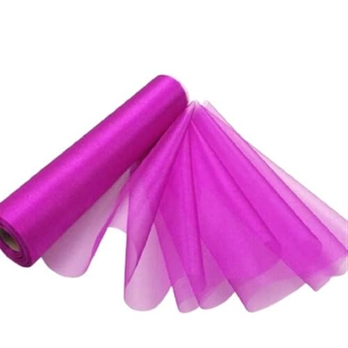 DUNSBY Nähgarn Für Nähmaschine 29CM X 25M Tulle Roll Fabric Decoration for DIY Girls Tutu Skirt Gift Wedding Party Decor(Deep Rose) von DUNSBY