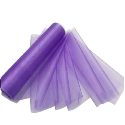 DUNSBY Nähgarn Für Nähmaschine 29CM X 25M Tulle Roll Fabric Decoration for DIY Girls Tutu Skirt Gift Wedding Party Decor(Light Purple) von DUNSBY