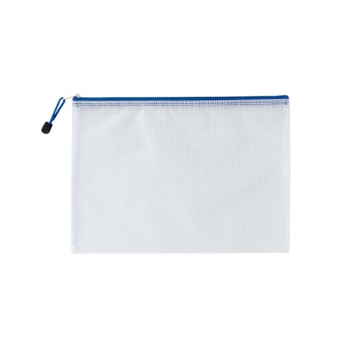 Dokumententasche Mesh-Reißverschlusstasche, wasserdichte Kunststoff-Dokumententasche, vielseitig einsetzbar, for Reisen, Aufbewahrung, Bürogeräte, Zuhause, Organisieren von Taschen(WHITE,B5(29CMX21CM) von DUNSBY