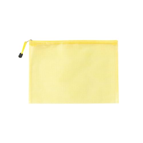 Dokumententasche Mesh-Reißverschlusstasche, wasserdichte Kunststoff-Dokumententasche, vielseitig einsetzbar, for Reisen, Aufbewahrung, Bürogeräte, Zuhause, Organisieren von Taschen(Yellow,A6(12CMX16CM von DUNSBY