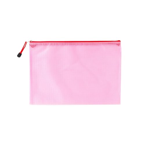 Dokumententasche Mesh-Reißverschlusstasche, wasserdichte Kunststoff-Dokumententasche, vielseitig einsetzbar, for Reisen, Aufbewahrung, Bürogeräte, Zuhause, Organisieren von Taschen(Red,B6(13.5CMX19.5C von DUNSBY