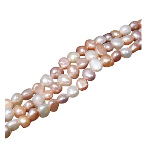 Perlenkette Weiße natürliche Perle Perlen Süßwasser Reis Form Perle lose Perlen for Schmuck machen DIY Armband Halskette Zubehör für Hochzeit DIY Dekoration(8 Mixed baroque) von DUNSBY