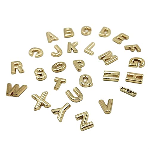 DUO ER Alphabet Buchstaben Muster Kleidungsstück Nieten Cap Bolzen für Bag Hut Leder Handwerk Gürtel Schuh Jeans Brieftasche Kragen DIY Zubehör (Farbe : Gold, Size : 26 pcs) von DUO ER