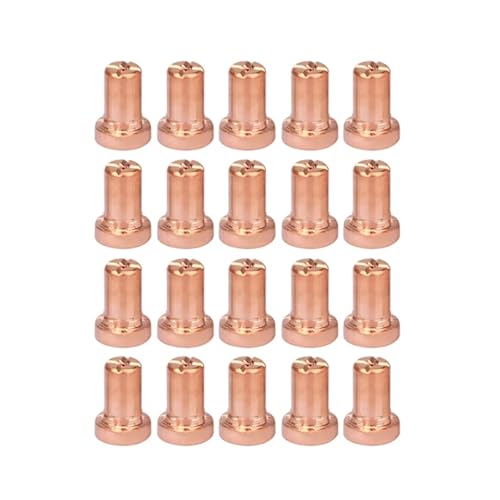 DUOCAI 20/40/80Pcs PT31 LG40 Plasma Elektrode Tipps Tasse Düse Vernickelt Verbrauchs Kit for PT-31 CUT40 CUT50 PLC50D HYC410(20 Pcs Nozzles) von DUOCAI