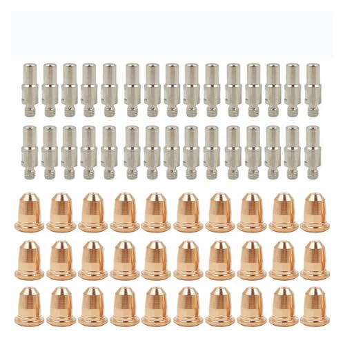 DUOCAI 60 Stück Plasma S45 Brenner Verbrauchsmaterialien Elektrode PR0110 0,8 mm/1,0 mm Düsenspitzen PD0116 for PT60/40(1.0mm) von DUOCAI