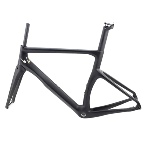 DUOCAI NK1K 700C Racing Rennrad Vollcarbon Steckachse Scheibenbremse Rahmen Carbon Fahrradrahmen Gabel + Sattelstütze + Klemme + Steuersätze(Gloss Finish,L) von DUOCAI