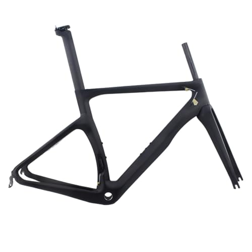 DUOCAI NK1K ALLE Schwarz 700C Racing Rennrad Matt 3K Voll Carbon Faser Fahrrad Rahmen Carbon Gabel + Sattelstütze + klemme + Headset(Gloss Finish,L) von DUOCAI