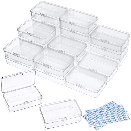 DUOFIRE Aufbewahrungsbox mit Deckel Klein, 24 Stück Sortierboxen für Kleinteile,Mini Plastikbox Transparentem-9,4 x 6,4 x 2,5 cm für Kleine Perlen,Schmuck,Schrauben Sortierbox,Bastelzubehör DUOFIRE Aufbewahrungsbox mit Deckel Klein, 24 Stück Sortierboxen für Kleinteile,Mini Plastikbox Transparentem-9,4 x 6,4 x 2,5 cm für Kleine Perlen,Schmuck,Schrauben Sortierbox,Bastelzubehör von DUOFIRE