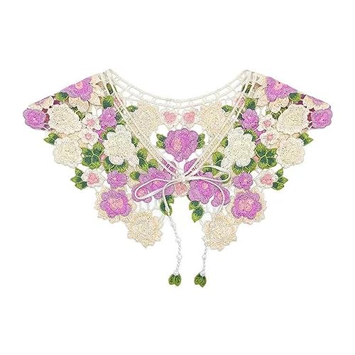 Aufnäher für Kleidung, Hohlstickerei, Kragen, Blumenstickerei, Spitze, Stoff, Patch, falsches Halsband, Zubehör, Kleidung, Schal, 32 x 49 cm von DUOLAIYUNSO