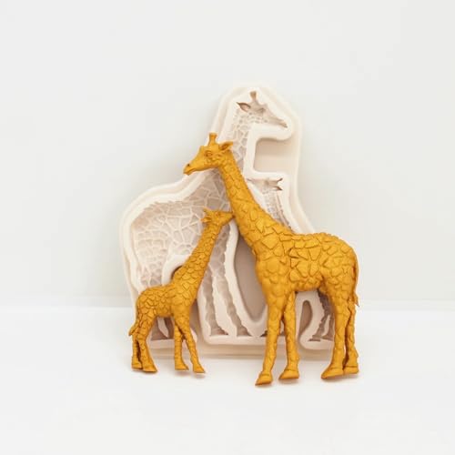 Epoxidharz-Formen, 13,7 x 11,3 x 1,2 cm, Silikonform, niedliche Giraffe, Harz, Küchen-Backwerkzeuge für Kuchen, Fondant, Schokolade, Dessert, Spitzendekoration von DUOLAIYUNSO