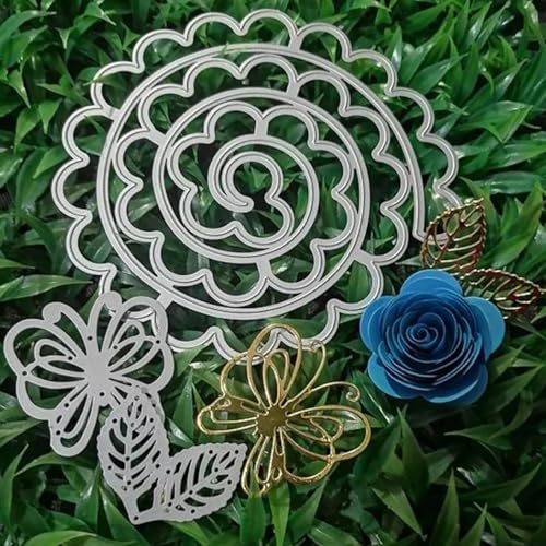 Kartenherstellung, Metall-Stanzformen, große Spiralform, Blume, Metall-Stanzformen für Scrapbooking, geprägtes Fotoalbum, Dekoration, 14 x 15 cm von DUOLAIYUNSO