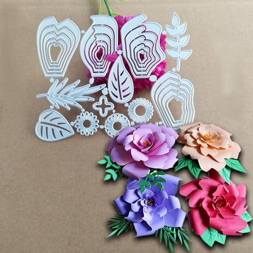 Kartenherstellungszubehör, Metall-Stanzformen, 11,6 x 14,5 cm, schöne Blumen-Metall-Stanzschablonen für Scrapbooking, Fotoalbum, Kartendekoration von DUOLAIYUNSO