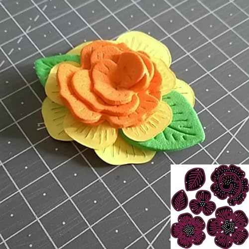 Kartenherstellungszubehör, Metall-Stanzformen, 9,1 x 9,8 cm, Blumen-Metall-Stanzformen für Scrapbooking, Papierkarten, Prägung, Handwerk von DUOLAIYUNSO