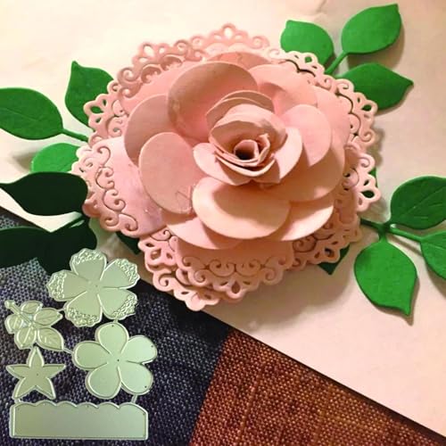 Metall-Stanzformen für Kartenherstellung, 13,2 x 9,4 cm, Blumen-Stanzform für Scrapbooking, Prägung, Karten, Werkzeug, Dekoration von DUOLAIYUNSO