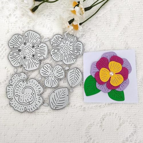 Metall-Stanzformen für Kartenherstellung, 3D-Blume, Blätter, Löwenzahn, Metall-Stanzformen für Scrapbooking, Kartenherstellung, Prägeschablone, 9 x 9,8 cm von DUOLAIYUNSO